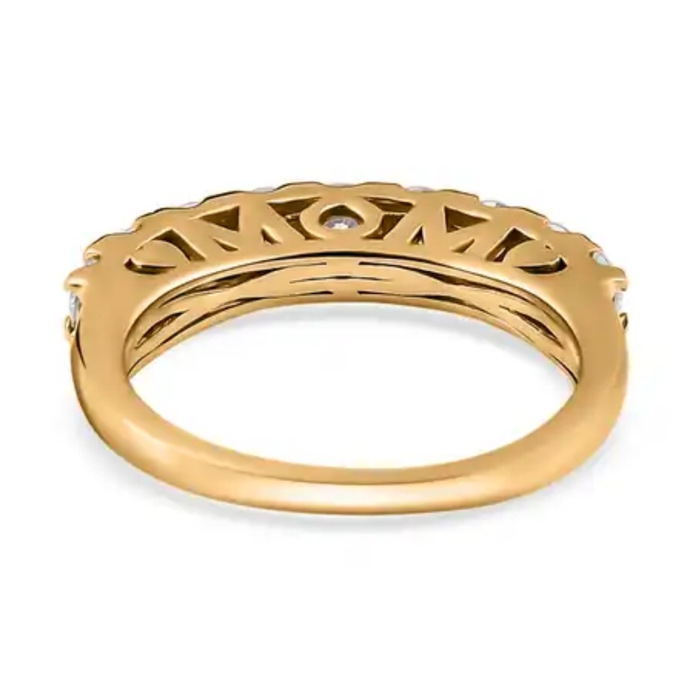 Mother's Day Gift For MOM  1 Ct. Moissanite Yellow Gold Vermeil Sterling Silver